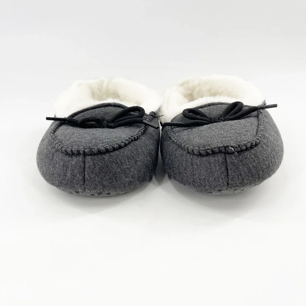 Target Boy Girl Faux Fur Lining Moccasins Slippers Shoes Grey Medium‎ 2-3